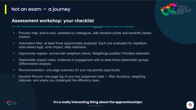 Not an Exam — a Journey — TESS workshop clip